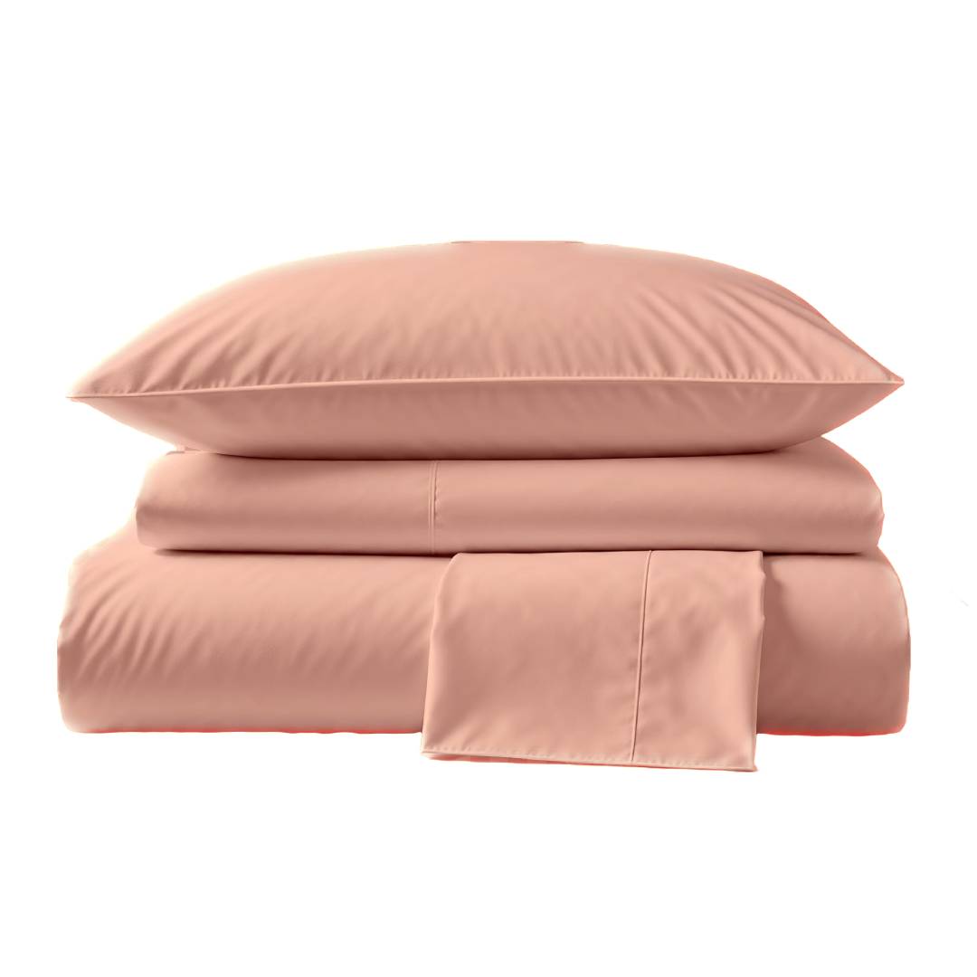 415 Thread Count Percale Bed Sheet Set | Rose Gold