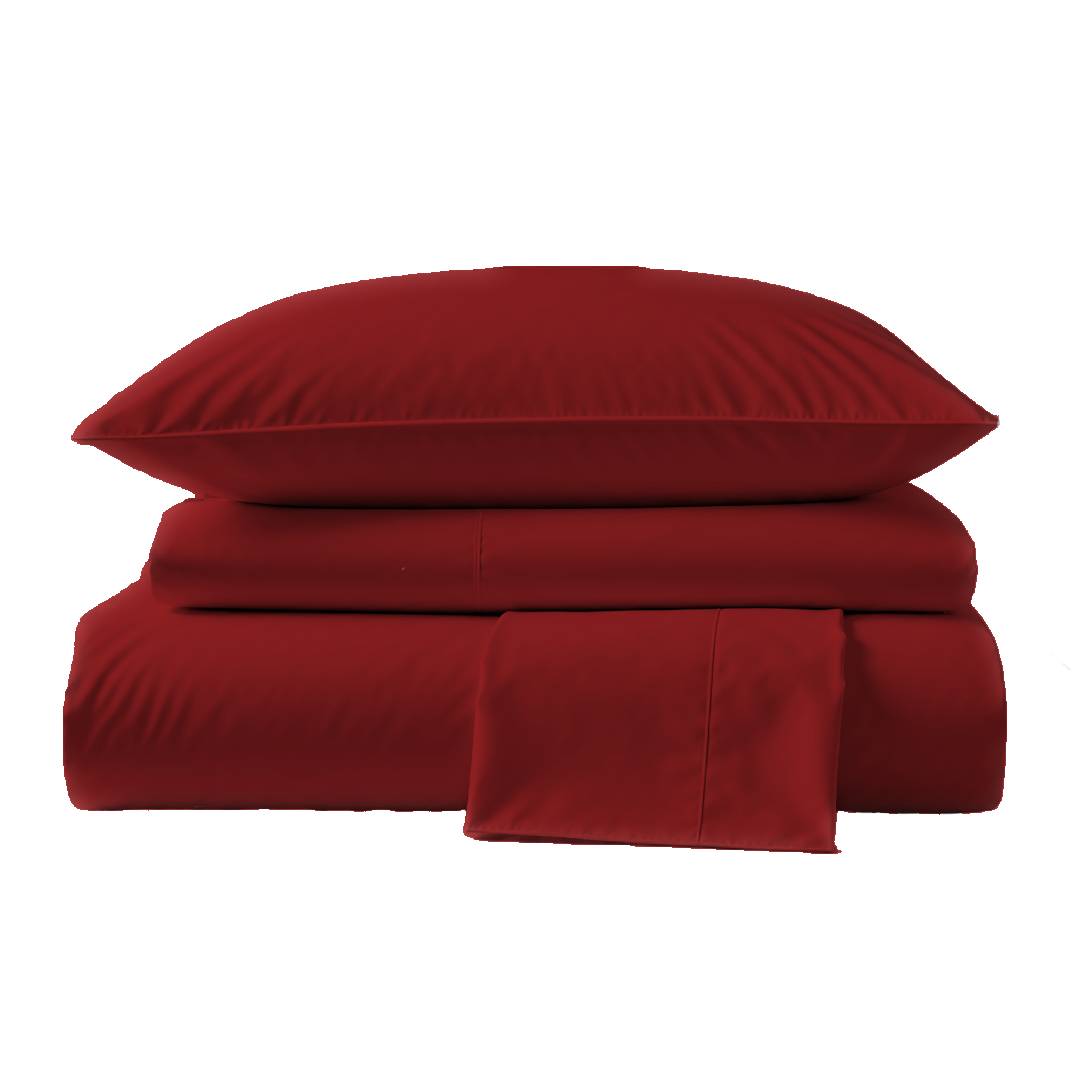 415 Thread Count Percale Bed Sheet Set | Burgundy