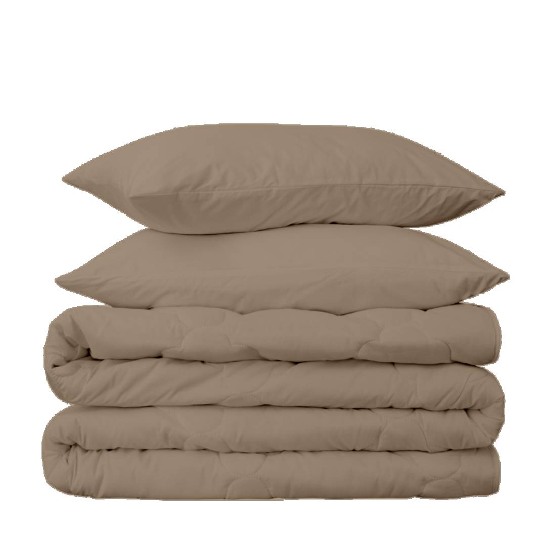 285 Thread Count Percale Duvet Cover Set | Latte